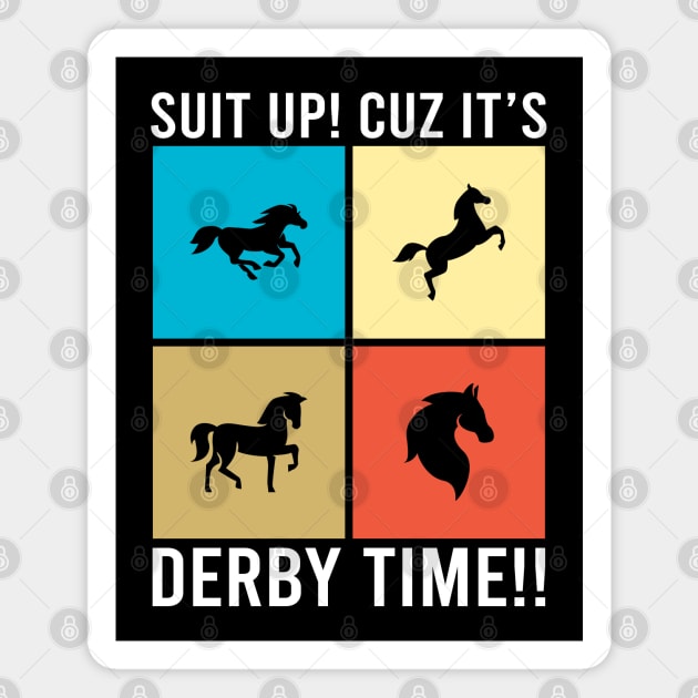 Derby Time Vintage Horse Race Men Women, Funny Retro Kentucky Derby Suit churchill downs Magnet by Printofi.com